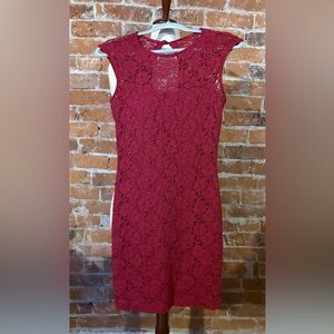Lovely Day Lace Mini Dress - Burgundy